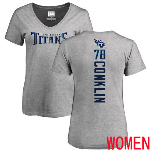 Tennessee Titans Ash Women Jack Conklin Backer NFL Football #78 T Shirt